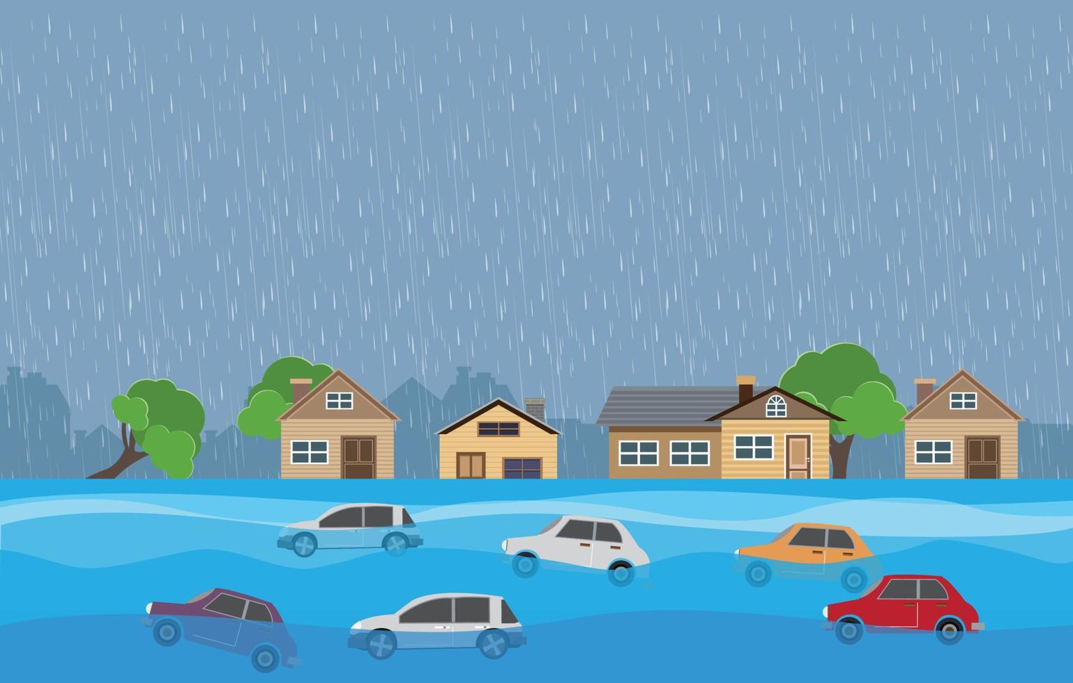 flood-natural-disaster-with-house-heavy-