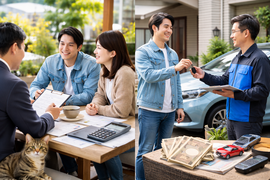 美濃加茂市・可児市対応の中古車買取と自社ローン相談の様子