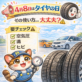 タイヤの日,タイヤチェック,タイヤ交換,中古車,中古車販売,カーマッチ,安全運転,空気圧,タイヤ溝,ひび割れ,スタッドレス,車選び,カーライフ