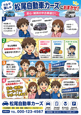 松尾自動車カーズの安心・納得の中古車選びマンガポスター