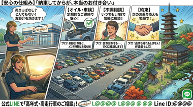【安心の仕組み】「買って終わり」じゃない。納車してからが、本当のお付き合いの始まりです！