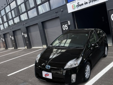 トヨタ プリウス S ブラック 外観 フロントビュー 盛岡 中古車 低燃費ハイブリッドカー