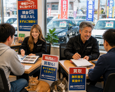 美濃加茂市・可児市で自社ローン中古車販売・無料査定・高価買取に対応するカーマッチ岐阜美濃加茂店スタッフ
