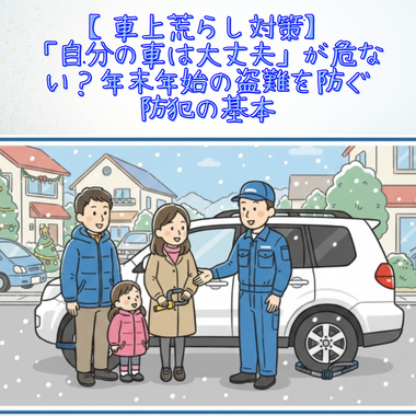 車上荒らし, 盗難対策, 年末年始, 長期休暇, ハンドルロック, 車 防犯, カーマッチ, 河内長野, 中古車, 自社ローン