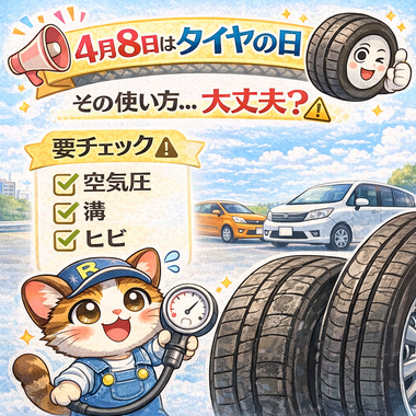 タイヤの日,タイヤチェック,タイヤ交換,中古車,中古車販売,カーマッチ,安全運転,空気圧,タイヤ溝,ひび割れ,スタッドレス,車選び,カーライフ